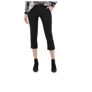 Simply Vera Wang Capri Pants Womens XS Black Pull On Modern Stretch NEW